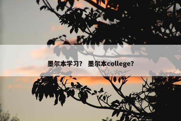 墨尔本学习？ 墨尔本college？