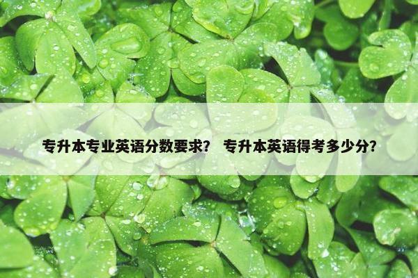 专升本专业英语分数要求？ 专升本英语得考多少分？
