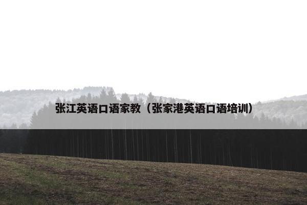 张江英语口语家教（张家港英语口语培训）