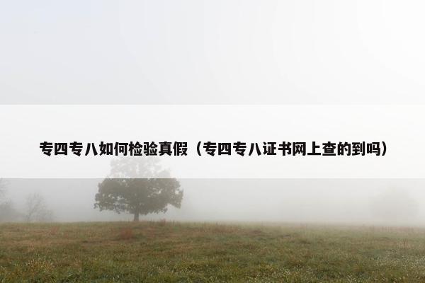 专四专八如何检验真假（专四专八证书网上查的到吗）