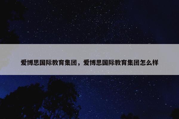 爱博思国际教育集团，爱博思国际教育集团怎么样