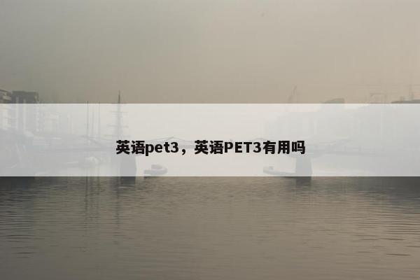英语pet3，英语PET3有用吗