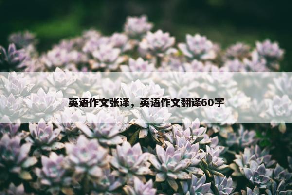 英语作文张译，英语作文翻译60字