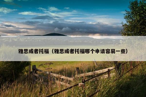 雅思或者托福（雅思或者托福哪个申请容易一些）