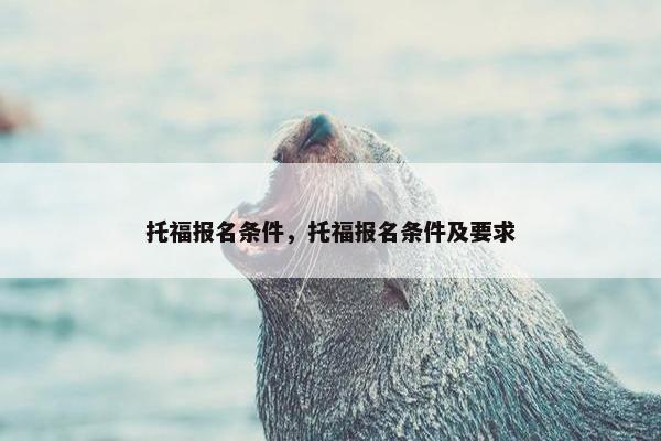 托福报名条件，托福报名条件及要求