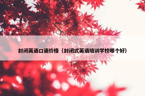 封闭英语口语价格（封闭式英语培训学校哪个好）
