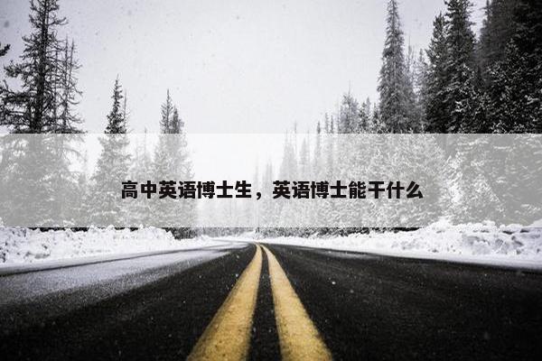 高中英语博士生，英语博士能干什么