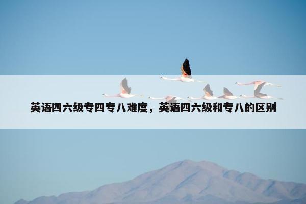 英语四六级专四专八难度，英语四六级和专八的区别