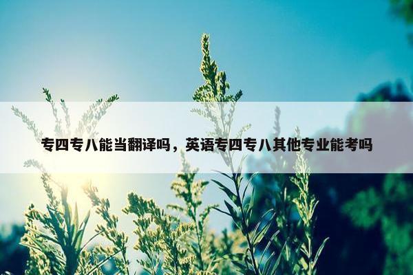 专四专八能当翻译吗，英语专四专八其他专业能考吗