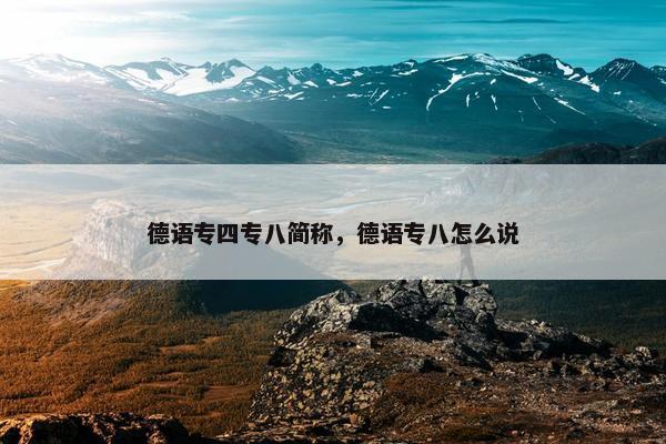 德语专四专八简称，德语专八怎么说