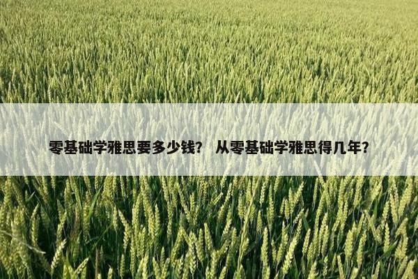 零基础学雅思要多少钱？ 从零基础学雅思得几年？