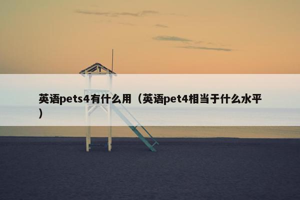 英语pets4有什么用（英语pet4相当于什么水平）