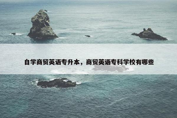 自学商贸英语专升本，商贸英语专科学校有哪些