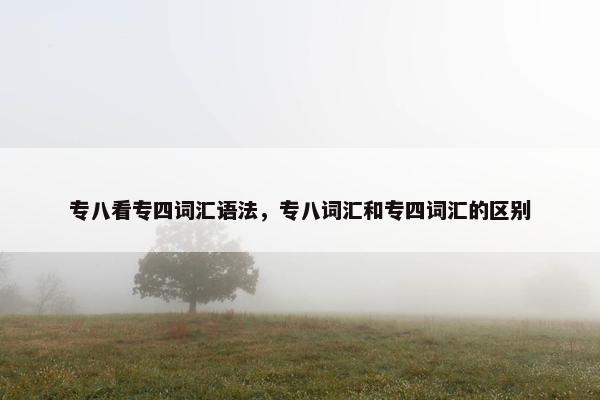 专八看专四词汇语法，专八词汇和专四词汇的区别