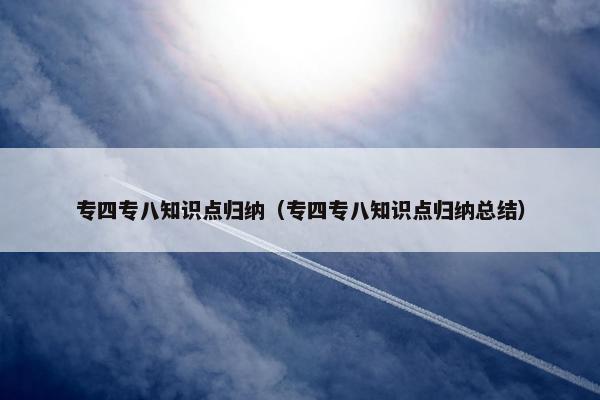 专四专八知识点归纳（专四专八知识点归纳总结）