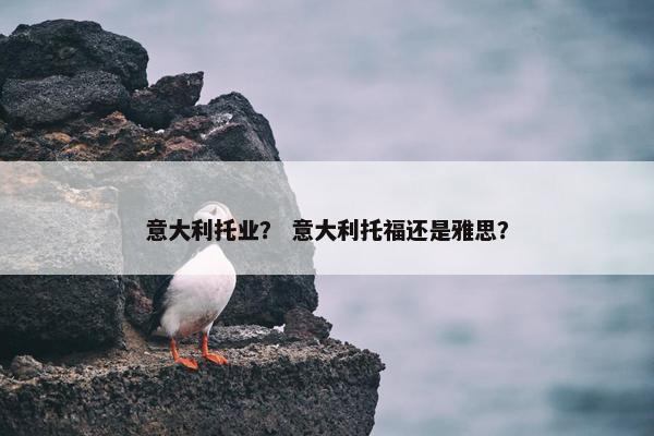 意大利托业？ 意大利托福还是雅思？