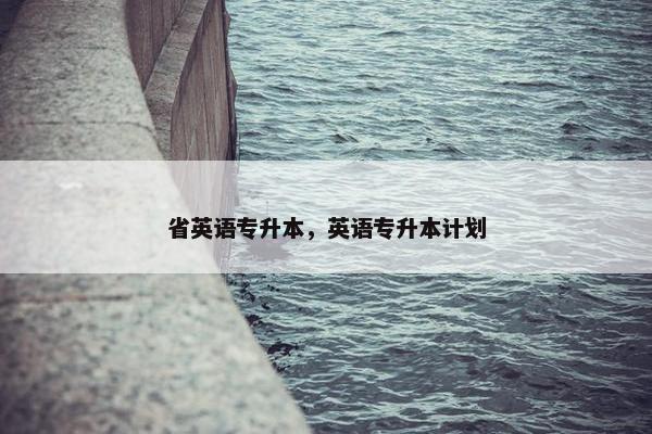 省英语专升本，英语专升本计划