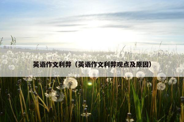 英语作文利弊（英语作文利弊观点及原因）