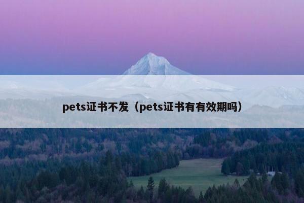 pets证书不发（pets证书有有效期吗）