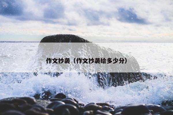 作文抄袭（作文抄袭给多少分）