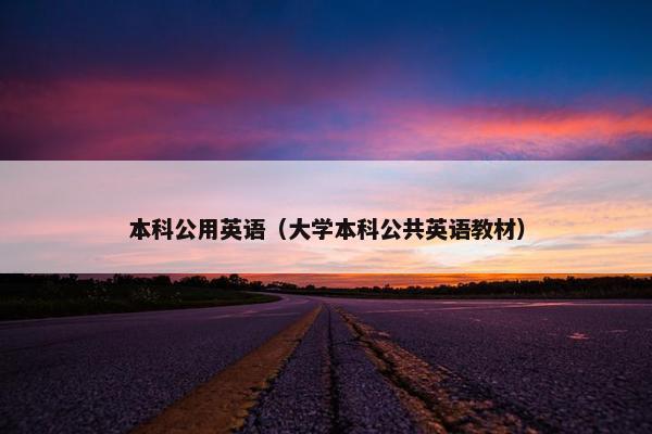 本科公用英语（大学本科公共英语教材）