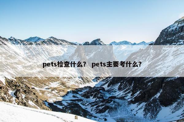 pets检查什么？ pets主要考什么？