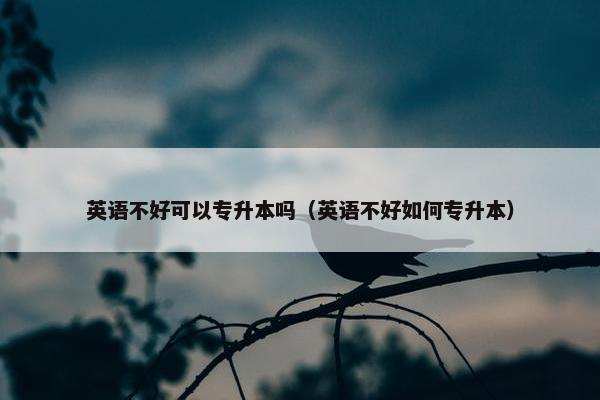 英语不好可以专升本吗（英语不好如何专升本）