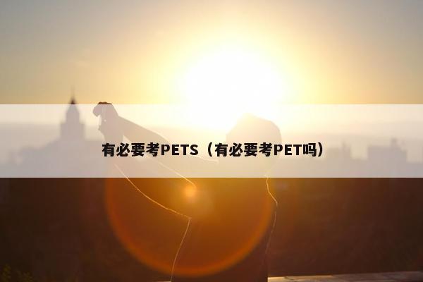 有必要考PETS（有必要考PET吗）