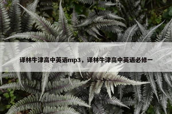 译林牛津高中英语mp3，译林牛津高中英语必修一