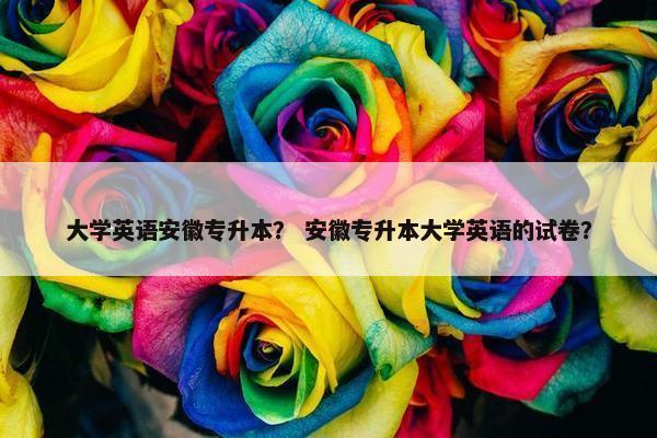 大学英语安徽专升本？ 安徽专升本大学英语的试卷？