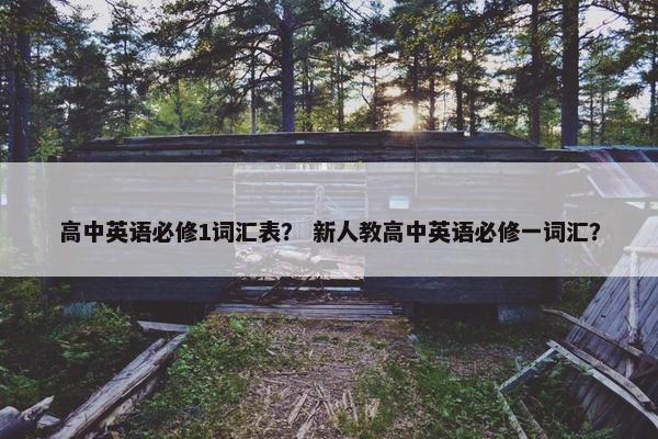 高中英语必修1词汇表？ 新人教高中英语必修一词汇？