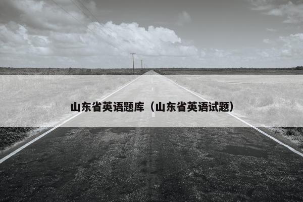 山东省英语题库（山东省英语试题）