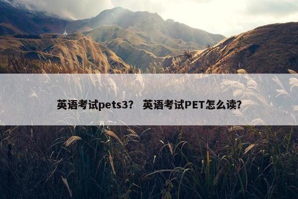 英语考试pets3？ 英语考试PET怎么读？