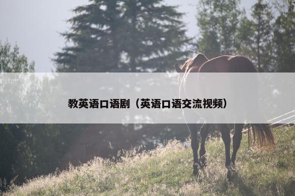 教英语口语剧（英语口语交流视频）
