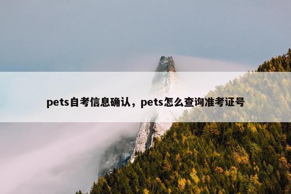 pets自考信息确认，pets怎么查询准考证号