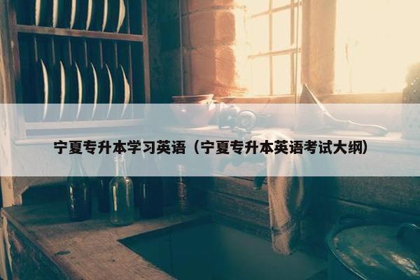 宁夏专升本学习英语（宁夏专升本英语考试大纲）