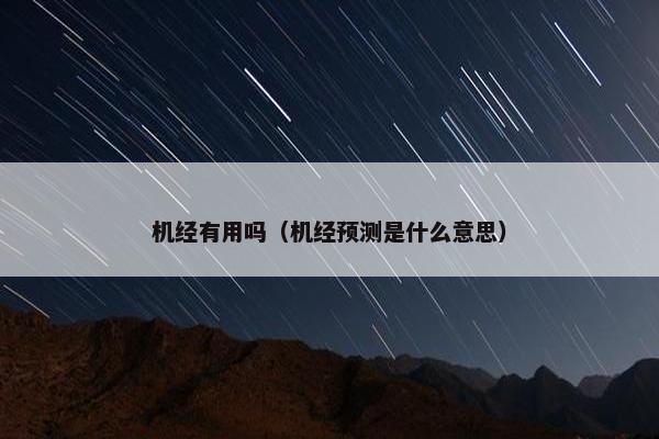 机经有用吗（机经预测是什么意思）