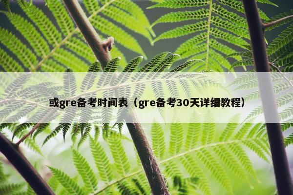 或gre备考时间表（gre备考30天详细教程）