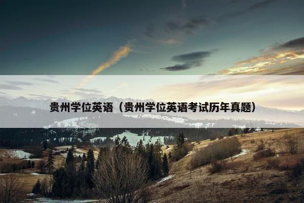 贵州学位英语（贵州学位英语考试历年真题）
