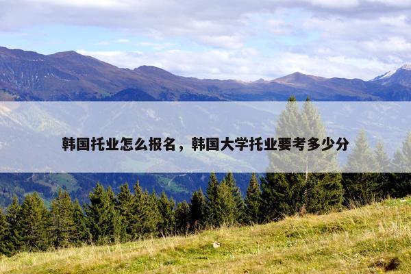 韩国托业怎么报名，韩国大学托业要考多少分