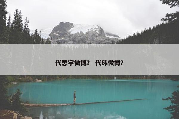 代思宇微博？ 代玮微博？