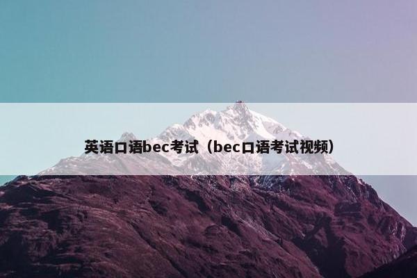 英语口语bec考试（bec口语考试视频）