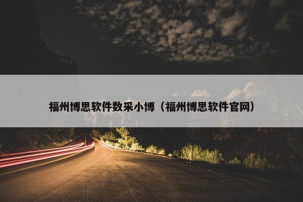 福州博思软件数采小博（福州博思软件官网）