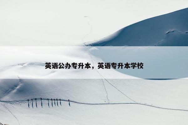 英语公办专升本，英语专升本学校