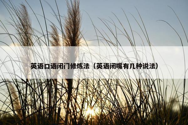 英语口语闭门修炼法（英语闭嘴有几种说法）