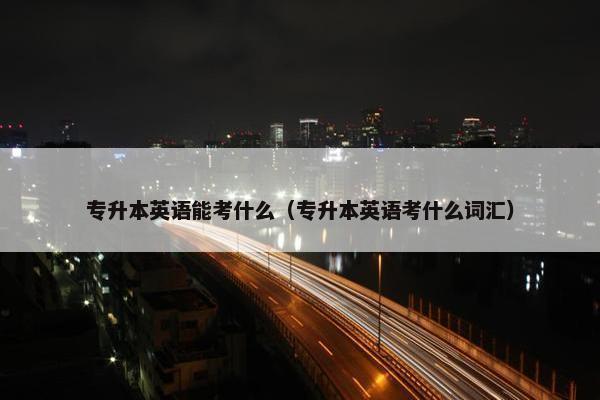 专升本英语能考什么（专升本英语考什么词汇）