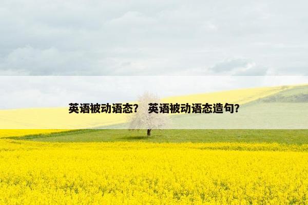 英语被动语态？ 英语被动语态造句？