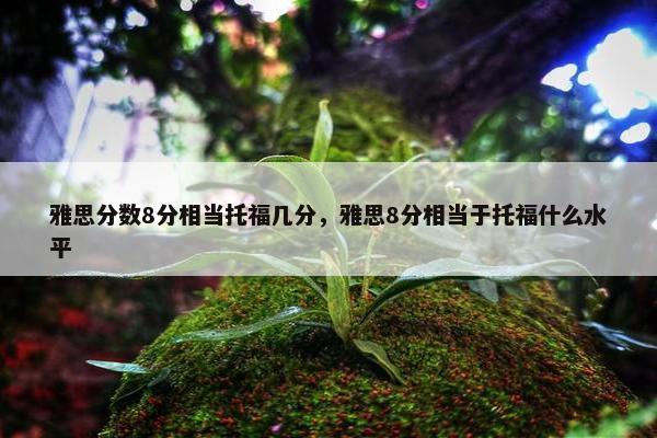 雅思分数8分相当托福几分，雅思8分相当于托福什么水平