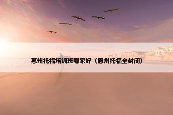 惠州托福培训班哪家好（惠州托福全封闭）