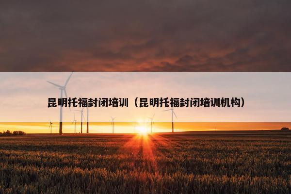 昆明托福封闭培训（昆明托福封闭培训机构）